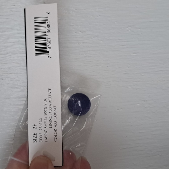 August Silk Short Sleeve Silk Shirt Dress Button Front Cobalt SZ 2P - Picture 4 of 11